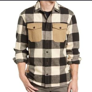 L.L.BEAN X TODD SNYDER TAB-COLLAR CHAMOIS SHIRT WITH TRIM IN CLASSIC BLACK